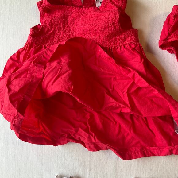 Carter’s Baby Girl Dress size 9M Red & Rompers Size 9M Gray Bunny Flower - Picture 4 of 7